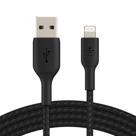 Belkin BOOST CHARGE Lightning - USB-A harisnyázott kábel 15cm fekete (CAA002bt0MBK)