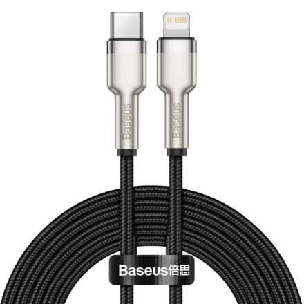 Baseus Cafule USB-C Lightning töltőkábel, PD, 20 W, 2m, fekete (CATLJK-B01)