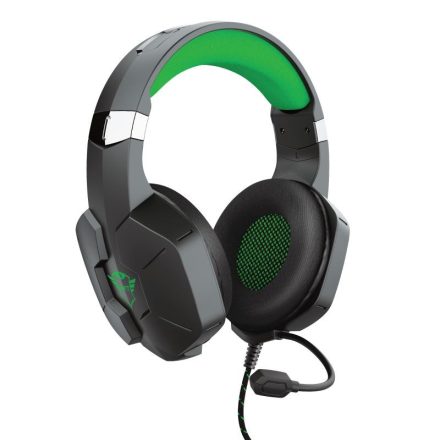 Trust GXT 323X Carus gamer headset fekete-zöld (24324)