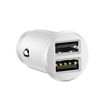 Baseus Grain autós töltő 2x USB 5V 3.1A fehér (CCALL-ML02)