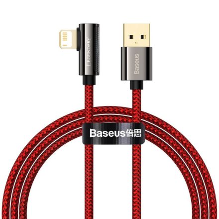 Baseus Legend Series Lightning derékszögű USB-kábel, 2,4 A, 1m, piros (CACS000009)