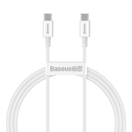 Baseus Superior sorozatú USB-C-USB-C töltőkábel, 100 W, 1m, fehér (CATYS-B02)