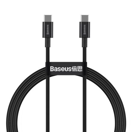 Baseus Superior sorozatú USB-C-USB-C töltőkábel, 100 W, 1m, fekete (CATYS-B01)