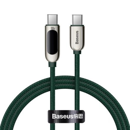 Baseus USB-C–USB-C kijelzőkábel, tápkábel, 100W, 1m, zöld (CATSK-B06)