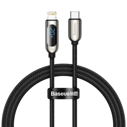 Baseus USB-C - Lightning kábel kijelzővel 1m fekete (CATLSK-01)