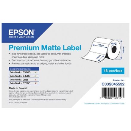 Epson Premium Matte címke (C33S045532)