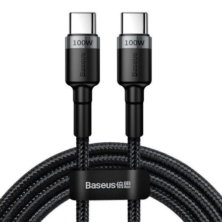 Baseus Cafule USB-C - USB-C kábel QC 3.0 2m szürke-fekete (CATKLF-ALG1)