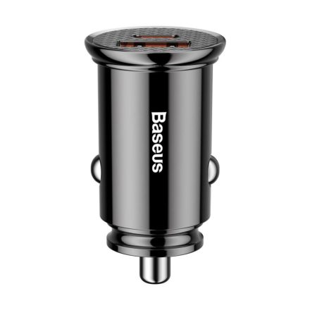 Baseus Circular USB-A+ USB-C autós töltő PD QC4.0 + 5A 30W, fekete (CCALL-YS01)