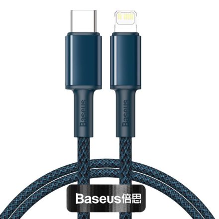 Baseushoz USB-C-Lightning nagy sűrűségű fonott kábel, 20W, 5 A, PD, 2m, kék (CATLGD-A03)