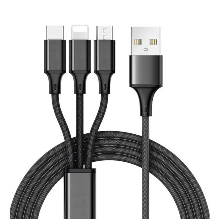 Cellect 3az1-ben töltőkábel micro USB+Type-C+Lightning (MDCU-3IN1)