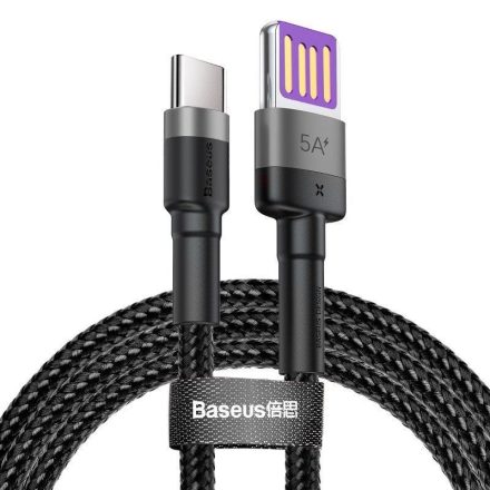 Baseus Cafule USB-A - USB-C kábel QC 3.0 1m fekete-szürke (CATKLF-PG1)