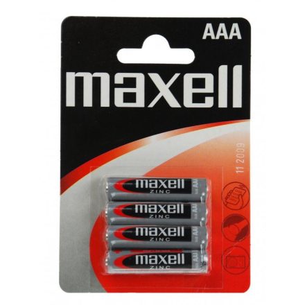 Maxell Alkáli AAA féltartós mini ceruza elem (4db / csomag) (LR03/MAX154035)