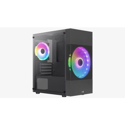 Aerocool Atomic Lite (Lite-G-BK-v2) táp nélküli ablakos Micro ATX ház fekete (ACCS-PV33123.11)