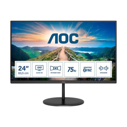 24" AOC Q24V4EA LCD monitor fekete