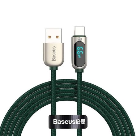 Baseus USB-USB-C kábel kijelzővel, 66W, 2m, zöld (CASX020106)