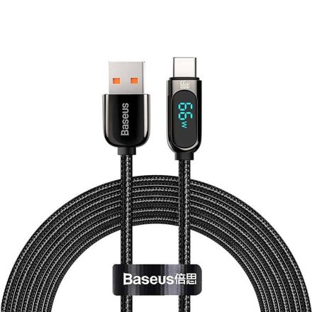 Baseus USB-A --> USB-C kábel kijelzővel 2m fekete (CASX020101)