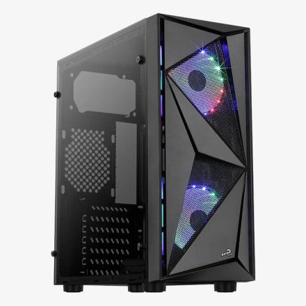 Aerocool Glider Tempered Glass (Glider Cosmo-G-BK-v1) táp nélküli ablakos ház fekete (ACCM-PV22023.11)