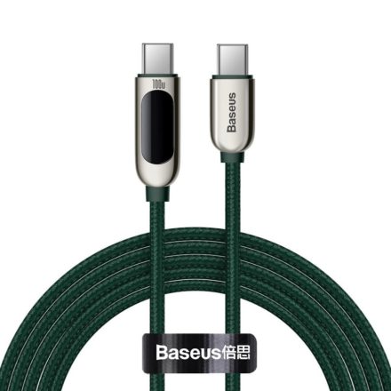 Baseus  USB-C–USB-C kábel kijelzővel 100W 2m zöld (CATSK-C06)