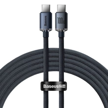 Baseus Crystal Shine USB-C-USB-C kábel, 100W, 1.2m , fekete (CAJY000601)