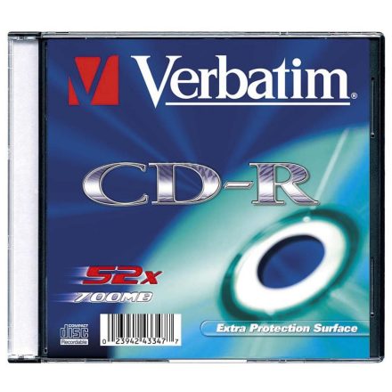 Verbatim 80'/700MB 52x slim CD lemez darabos