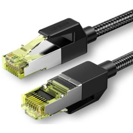 UGREEN NW150 Ethernet RJ45 fonott hálózati kábel, Cat.7, F / FTP, 1m, fekete (80421)