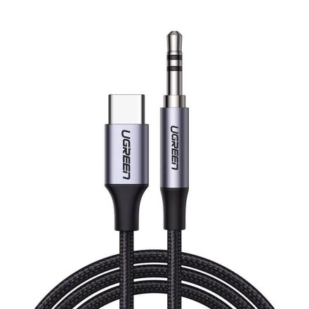 UGREEN CM450 USB-C- AUX mini jack, 3.5mm, kábel, 1m, fekete (20192)