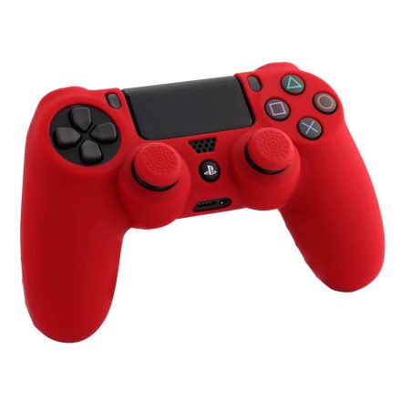 FR-TEC Basics PS4 kontroller gumiborítás és analóg kupak piros (FT0016)