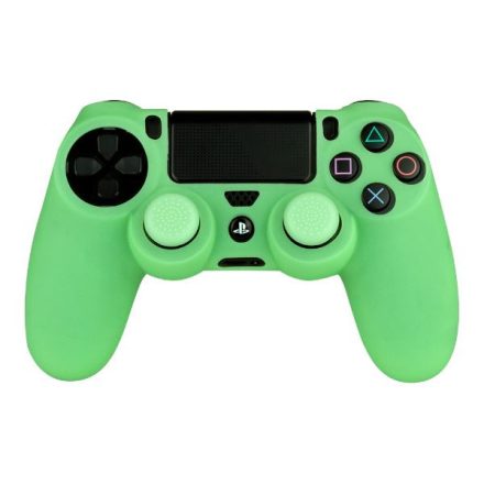 FR-TEC Glow in the Dark PS4 kontroller gumiborítás és analóg kupak zöld (FT0027)