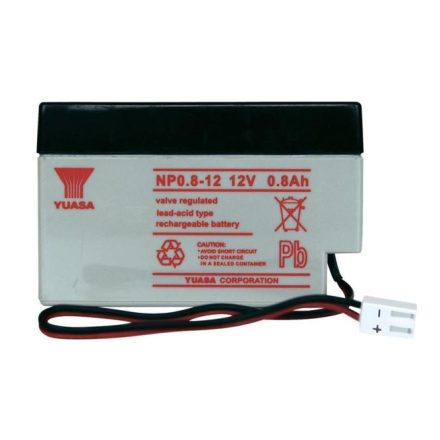 Yuasa 12V 0.8Ah zselés ólom akkumulátor gondozásmentes 96x25x61.5mm (113211)