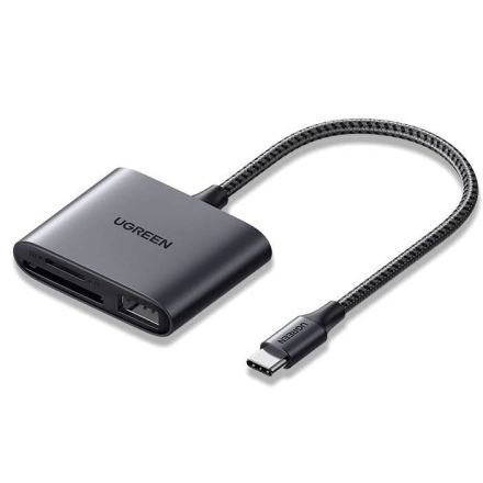 UGREEN CM387 kártyaolvasó + USB, USB-C  fekete (80798)