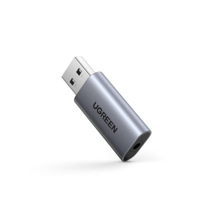 UGREEN CM383, USB-AUX mini jack, 3.5mm, adapter, szürke (80864)