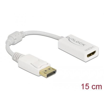 Delock Adapter DisplayPort 1.1-dugós csatlakozó-HDMI-csatlakozóhüvely passzív fehér (61015)