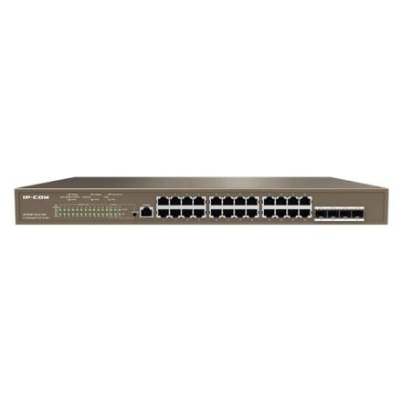 IP-COM 24x 10/100/1000 + 4x SFP vezérelhető PoE switch (G5328P-24-410W)