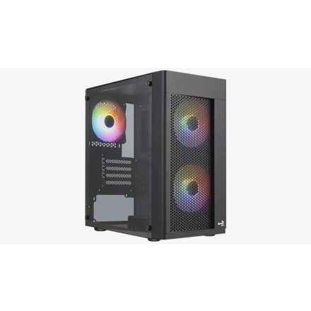 AeroCool Hexform-G-BK-V2 táp nélküli ablakos Micro ATX ház fekete (ACCS-PV38033.11)