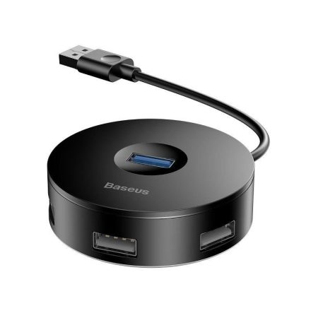 Baseus 4 az 1-ben USB - USB 3.0 hub + 3x USB 2.0 15cm fekete (CAHUB-F01)