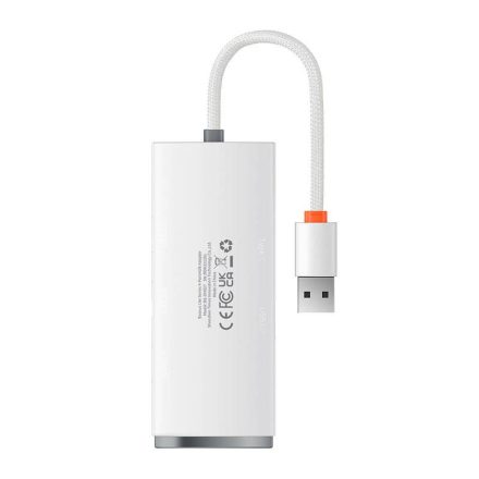 Baseus Lite Series 4 az 1-ben USB - 4x USB 3.0 hub 25 cm fehér (WKQX030002)