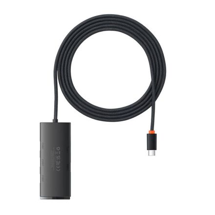 Baseus Lite Series Hub 4in1 USB-C 4x USB 3.0 + USB-C 2m fekete (WKQX030501)