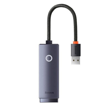 Baseus Lite Series USB–RJ45 hálózati adapter 100 Mbps szürke (WKQX000013)