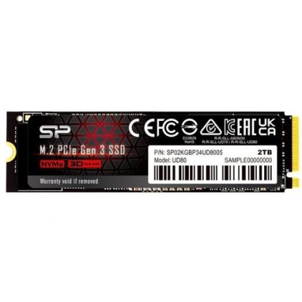 2TB Silicon Power UD80 M.2 SSD meghajtó (SP02KGBP34UD8005)