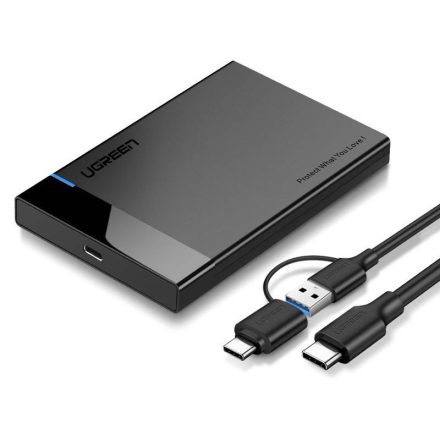 UGREEN US221 2.5 HDD / SSD külső ház SATA USB 3.0 + USB-C - USB-C 3.1 fekete (60735)