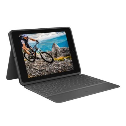 Logitech Rugged Folio Smart Connector Apple iPad (7/8/9/10 gen.) német billentyűzetes tok fekete (920-009313)