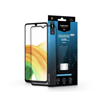 MyScreen Protector Diamond Glass Lite Edge2.5D Full Glue Samsung A336B Galaxy A33 5G edzett üveg képernyővédő fólia fekete kerettel (LA-2162)