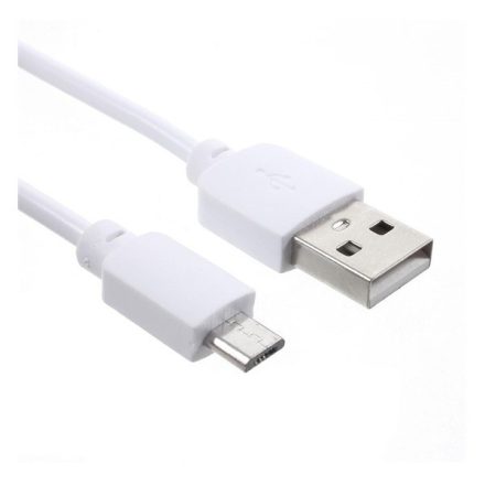 Adatkábel és töltő (USB - microUSB, 100cm) FEHÉR