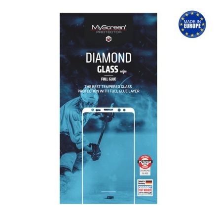 MYSCREEN DIAMOND GLASS EDGE képernyővédő üveg (2.5D, full glue, teljes felületén tapad, karcálló, 0.33 mm, 9H) FEKETE [Samsung Galaxy A20s ...