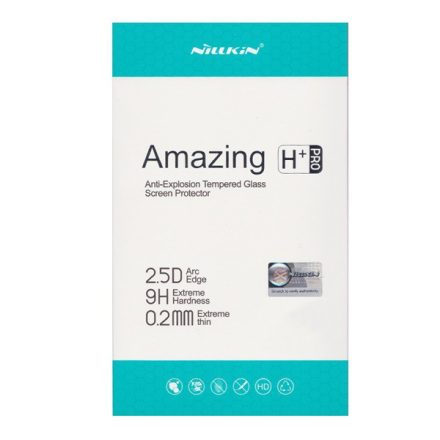 NILLKIN H+ PRO képernyővédő üveg (2.5D lekerekített szél, karcálló, UV szűrés, ultravékony, 0.2mm, 9H) ÁTLÁTSZÓ [Samsung Galaxy A8 ...