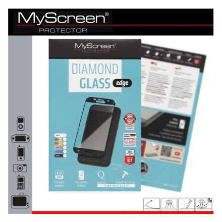 MYSCREEN DIAMOND GLASS EDGE képernyővédő üveg (2.5D full cover, íves, karcálló, 0.33 mm, 9H) ARANY [Samsung Galaxy A3 (2017) SM-A320F]