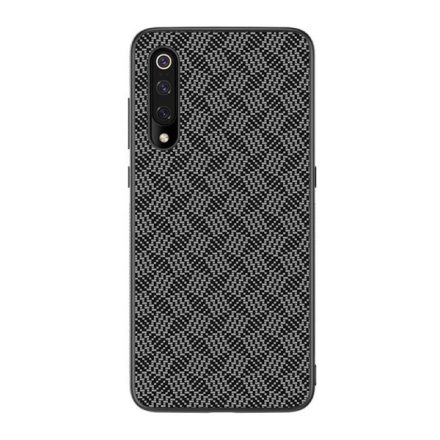 NILLKIN SYNTHETIC FIBER PLAID műanyag telefonvédő (gumírozott, környezetbarát, 3D, csíkos minta) FEKETE [Xiaomi Mi 9]