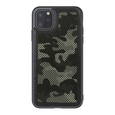 NILLKIN CAMO műanyag telefonvédő (bőr hatású, kamera védelem, terep minta) FEKETE [Apple iPhone 12 Pro Max]