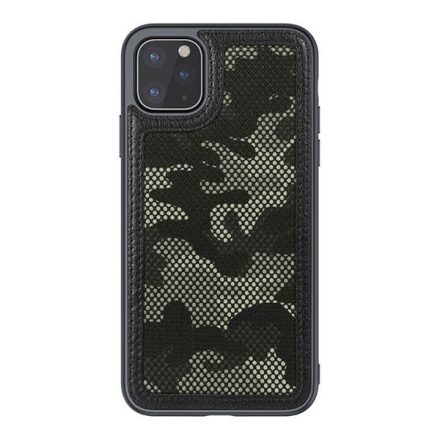 NILLKIN CAMO műanyag telefonvédő (bőr hatású, kamera védelem, terep minta) FEKETE [Apple iPhone 11 Pro]