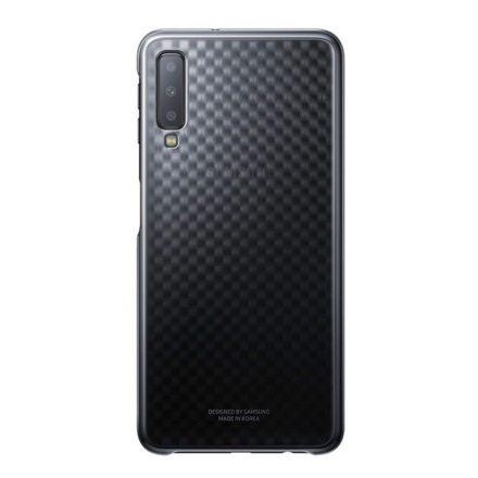 SAMSUNG műanyag telefonvédő (ultravékony, gyémánt minta) FEKETE [Samsung Galaxy A7 (2018) SM-A750F]